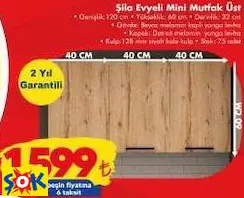 ŞİLA EVYELİ MİNİ MUTFAK DOLABI ÜST